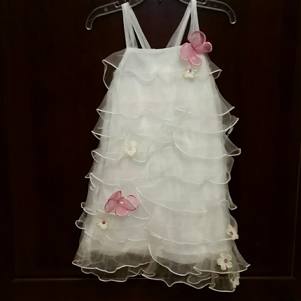 Cach Cach NWT Ivory White Ruffle Dress